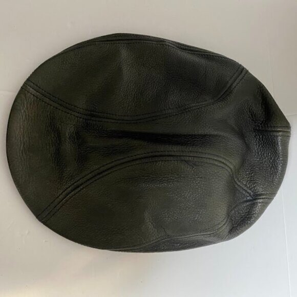 Wilsons Leather Made in India Black Genuine Leather Cap Newsboy Hat L/XL - Picture 3 of 7